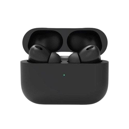 Luxury AirPods Pro 2 Replica – Matte Black Wireless Earbuds with Charging Case
