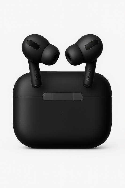 Luxury AirPods Pro 2 Replica – Matte Black Wireless Earbuds with Charging Case