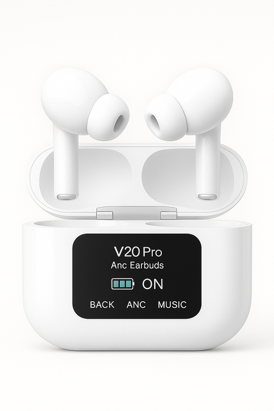 V20 Pro ANC Wireless Earbuds – Premium Replica | Touch Control | Noise Cancellation | Display Case